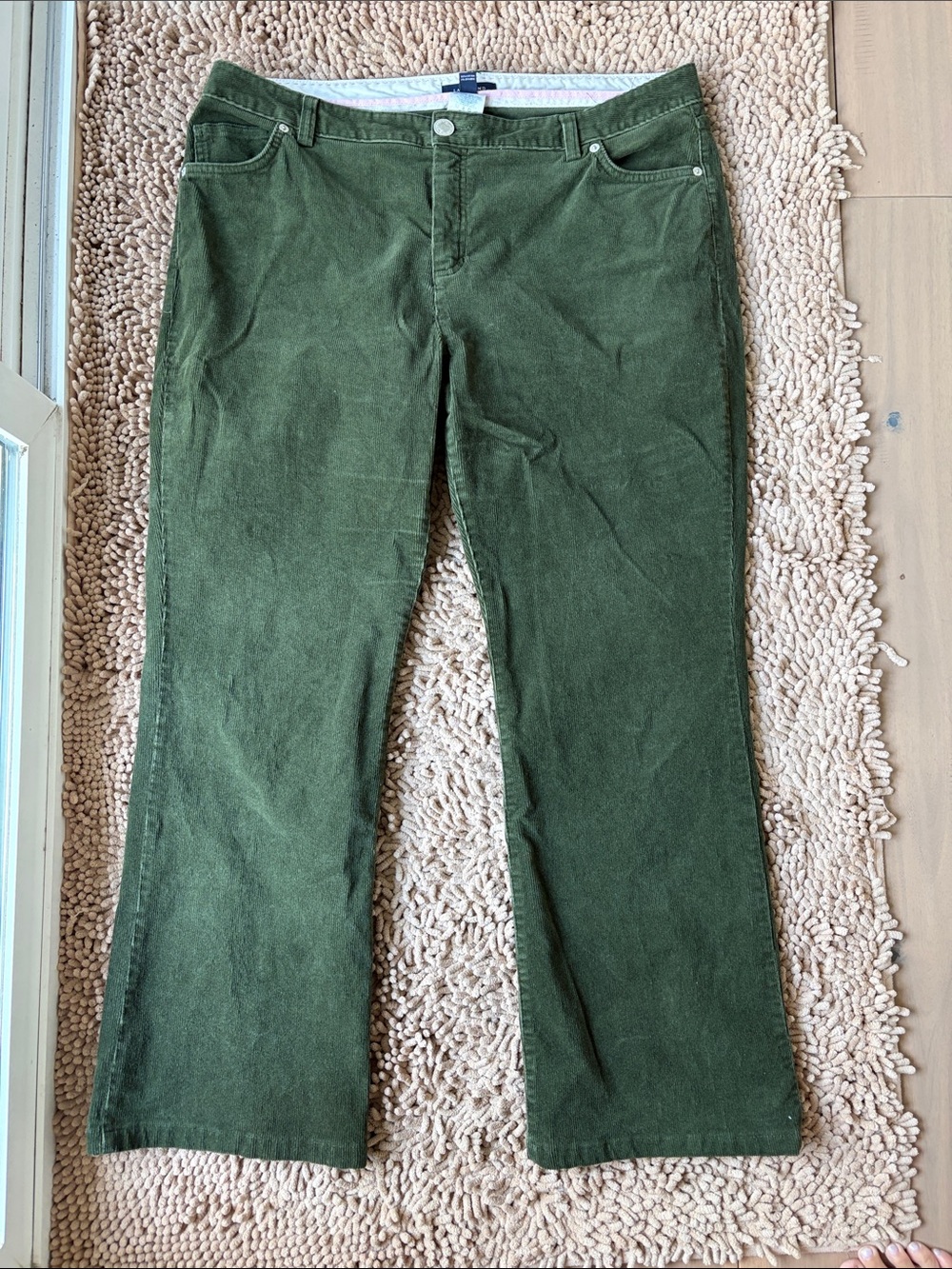 Lands' End Women's Olive Green Corduroy Pants